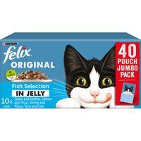 Felix Fish Selection in Jelly Wet Food Pouch, 40x100g