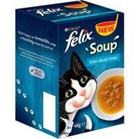 Felix Soup Cat Food Fish Selection 6 x 48g  wilko