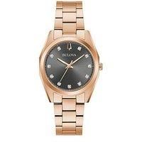 Bulova Women/'s Analogue Quartz Watch with Stainless Steel Strap 97P156