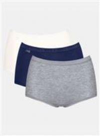 Sloggi Maxi Briefs Knickers Basic+ Brief 3 Pack 95% Cotton High Rise Lingerie