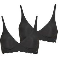 Sloggi   ZERO Microfibre 2.0 Soft Bra PACK DE 2  women's Triangle bras and Bralettes in Black