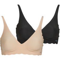 Sloggi   ZERO Microfibre 2.0 Soft Bra PACK DE 2  women's Triangle bras and Bralettes in Black