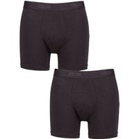 Mens 2 Pack Sloggi SLG Baselayer Boxer Shorts Charcoal L