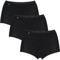 Sloggi Women's Basic Maxi 3 Pack plain Basic+ premium comfort Knickers, Black, Size 22