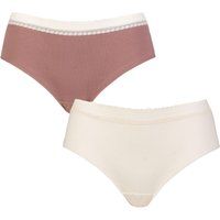 Sloggi Women/'s GO Ribbed Hipster C2P Underwear, Brown-Light Combination, S (Pack of 2)