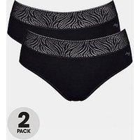 Sloggi Women/'s Period Pants Hipster Medium 2p Underwear, Black, XS (Pack of 2)