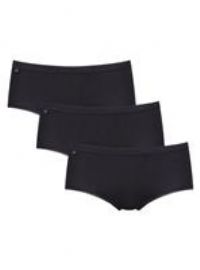 3 Pack Black Basic Midi Briefs Ladies 10 Ladies - Sloggi