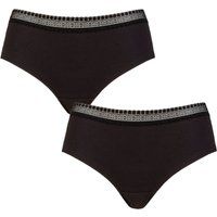 Sloggi Women/'s GO Ribbed Hipster C2P Underwear, Black, XL (Pack of 2)