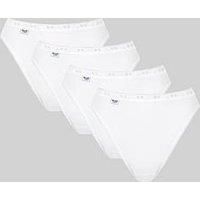 Sloggi Basic Tai Brief,Cotton, High Leg, Offer 3 + 1, White, Black, Nude(4 Pack)