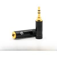 Rean NYS231LBG 3.5mm Black Gold Contacts Stereo 3 pole Mini Jack Plug cable 6mm