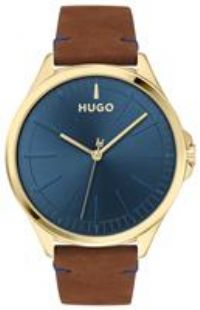 HUGO Men's Analogue Quartz Watch with Leather Strap 1530134