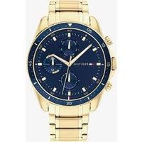 Tommy Hilfiger Analogue Multifunction Quartz Watch for Men with Gold Coloured Stainless Steel Bracelet - 1791834