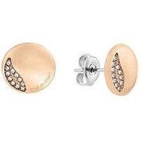 Calvin Klein Women/'s MINIMAL CIRCULAR Collection Stud Earrings Embellished with Crystals - 35000139