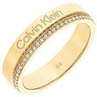 Calvin Klein Women/'s MINIMAL LINEAR Collection Ring Embellished with Crystals - 35000201C