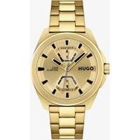 HUGO Men/'s Analog Quartz Watch with Gold Strap 1530243