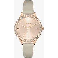 HUGO Analogue Quartz Watch for Women with Beige Leather Strap - 1540114