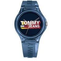 Tommy Hilfiger Jeans Analogue Quartz Watch Unisex with Navy Blue Silicone Bracelet - 1720028