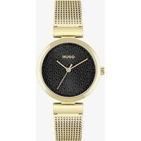 HUGO Analogue Quartz Watch for Women with Gold Colored Stainless Steel mesh Bracelet - 1540129