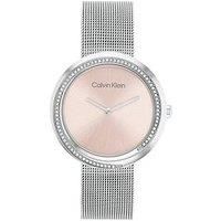 Calvin Klein Analogue Quartz Watch for Women with Silver Stainless Steel Mesh Bracelet - 25200149