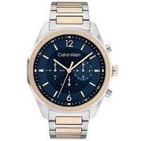 Calvin Klein Chronograph Quartz Watch for Men CK Force Collection with Two-Tone Stainless Steel Bracelet - 25200265