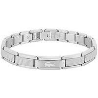 Lacoste Men/'s STENCIL Collection Link Bracelet in Stainless Steel Embellished with Petit Piqué Pattern - 2040188