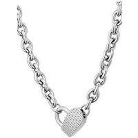 BOSS Dinya Stainless-Steel Heart Monogram Belcher Necklace 1580416