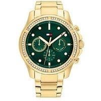 Tommy Hilfiger Analogue Multifunction Quartz Watch for Women with Gold Colored Stainless Steel Bracelet - 1782614