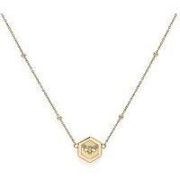 Olivia Burton Gold Plated Bee and Honeycomb Pendant Necklace