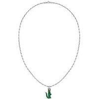 Lacoste Men/'s ARTHOR Collection Chain Necklace in Stainless Steel with a Crocodile-Shaped Charm - 2040228