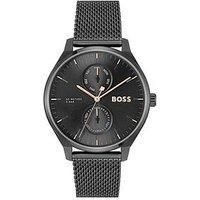 Boss Gents Boss Tyler Black Ip Stainless Steel Mesh Bracelet Watch