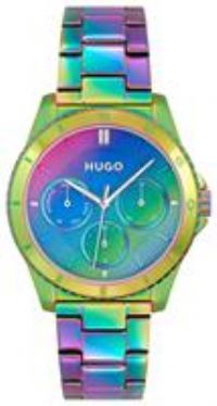 HUGO Analogue Multifunction Quartz Watch for Women #Dance Collection with Rainbow Stainless Steel Bracelet - 1540160