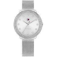 Tommy Hilfiger Women'S Stainless Steel Mesh Watch With A Crystal Bezel