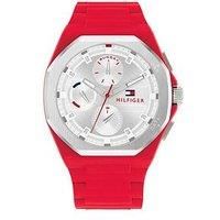 Tommy Hilfiger Red Men'S Silicone Strap Watch