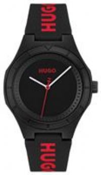 Hugo Men's Black Dial and Black Silicone Strap Watch
