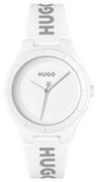 HUGO Analogue Quartz Watch for Women #LIT for HER Collection with White Silicone Bracelet - 1540165