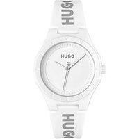 HUGO Analogue Quartz Watch for Women #LIT for HER Collection with White Silicone Bracelet - 1540165