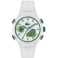 Lacoste Analog-Digital Multifunction Quartz Watch for Men LC33 Collection with White Silicone Bracelet - 2011364