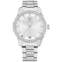 Tommy Hilfiger Womens Stainless Steel Watch With A Crystal Bezel Finish