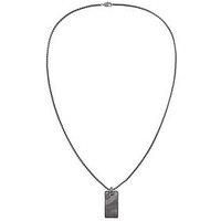 Calvin Klein Men/'s CK METALLIC WAVES Collection Pendant Necklace in Stainless Steel and with GunMetal Ion Plating (IP)