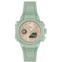 Lacoste Analog-Digital Multifunction Quartz Watch for Women LC33 Collection with Green Silicone Bracelet - 2001433