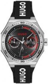 HUGO Analogue Multifunction Quartz Watch for Men #Grail Sport Collection with Black Silicone Bracelet - 1530397
