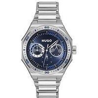 HUGO Analogue Multifunction Quartz Watch for Men #Grail Sport Collection with Silver Stainless Steel Bracelet - 1530400