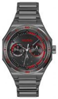 HUGO Analogue Multifunction Quartz Watch for Men #Grail Sport Collection with Grey Stainless Steel Bracelet - 1530401
