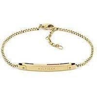 Tommy Hilfiger Jewelry Women/'s Yellow Gold Chain Bracelet with the Iconic Flag - 2780953