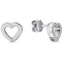 Tommy Hilfiger Toggle Heart Ladies Earrings Silver