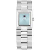 Tommy Hilfiger Women/'s Quartz Watch with Rectangular Case and Stainless Steel Bracelet