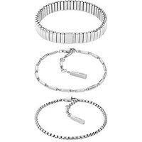 Calvin Klein Women'S Ck Stacked Stainless Steel Bracelet - Silver