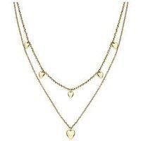 Olivia Burton Mini Heart Light Gold Ip Double Layered Necklace