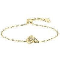 BOSS Jewelry Women/'s LIVE PRECIOUS Collection Bracelet in Light Yellow Gold with Intertwined Rings and Crystals - 1580757