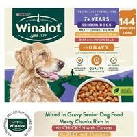 Winalot Senior 7+ Meaty Chunks in Gravy - Chicken, Beef (12 x 100g)